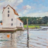 'Soft Light, The Tide Mill', Oil on board, 20cm x 20cm, Available from Buckenham Galleries - see link on Home page
