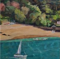 'Small's Cove, Salcombe', Oil on board, 20cm x 20cm. Available from the Mayne Gallery - see link on home page