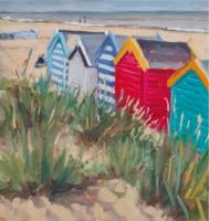 'Beach Belles', Image size 20cm x 20cm, mounted 35cm x 34cm  