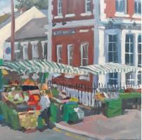 'Fruit & Veg at The Crown', Oil on board, 20cm x 20cm