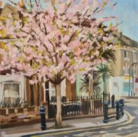 'Brackenbury Blossom', Oil on board, 20cm x 20cm