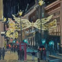'The Spirit of Christmas 2024', Oil on board, 20cm x 20cm