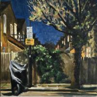 'Lamplight', Oil on board, 20cm x 20cm