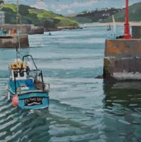 'Bright buoys & Boats', Oil on board, 25cm x 25cm