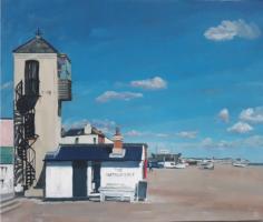 'Aldeburgh Beach',  Oil on board,  25cm x 30cm, Framed 45cm x 50cm 