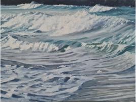 'Breakers', Oil on canvas, 30cm x 40cm 
