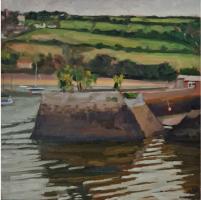 'Harbour Walls', Oil on board, 20cm x 20cm. Available from the Mayne Gallery - see link on home page