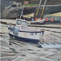 'Harbour Walls', Oil on board, 20cm x 20cm. Available from the Mayne Gallery - see link on home page