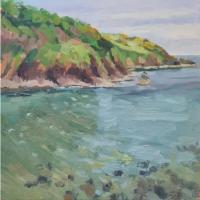 'Small's Cove, Salcombe', Oil on board, 20cm x 20cm. Available from the Mayne Gallery - see link on home page