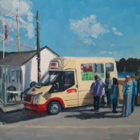 'A 99 Please', Image size 20cm x 20cm, mounted 35cm x 34cm  