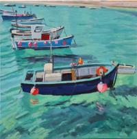 'Boats, Boats, Boats, Oil on board, 20cm x 20cm