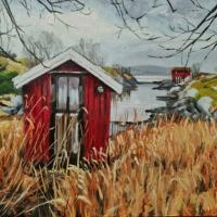 'Arctic Autumn', Oil on board, 20cm x 20cm