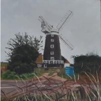 'Tower Windmill, Burnham Overy',  Oil on board,  20cm x 20cm 