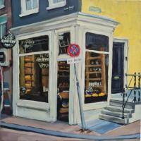'The Old Cheese Shop, Amsterdam', Oil on board, 20cm x 20cm