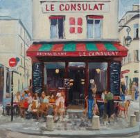 'Le Consulat', Oil on board, 20cm x 20cm