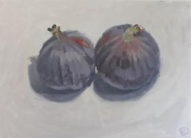 '2 Figs', Oil on canvas board, 13cm x 18cm
