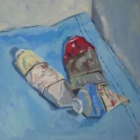 'Tools of the Trade', Oil on board, 20cm x 20cm