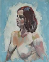 'Valentina Seated', Oil on board, 25cm x 20cm