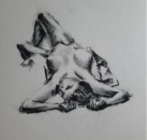 'May, Seated', Charcoal on paper, A3