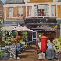 'Autumn at The Post room', Oil on board, 20cm x 20cm