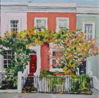 'Autumn Blossom on Kensington Place', Oil on board, 20cm x 20cm
