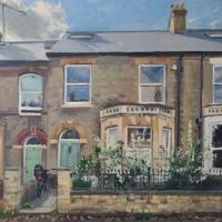 'Home 2', Oil on board, 20cm x 20cm