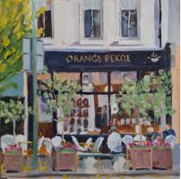 'Autumn Leaves, Orange Pekeo', Oil on board, 20cm x 20cm