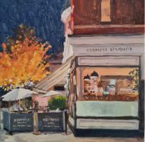 'Olympic Nights', Image size 20cm x 20cm, mounted 35cm x 34cm  