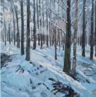 'Winter Woodland', Oil on board, 20cm x 20cm