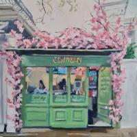 'Comptoir V', Oil on board, 20cm x 20cm