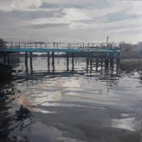 'A Glimmer of Light', Oil on board, 20cm x 20cm