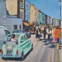 'Portobello Summer', Image size 20cm x 20cm, mounted 35cm x 34cm  