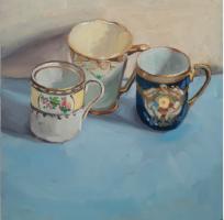 'Sans Saucers', Oil on board, 20cm x 20cm