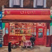 'Our Osteria', Oil on board, 20cm x 20cm