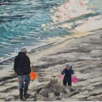 'Castles', Oil on board, 20cm x 20cm