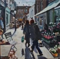 'Flask Walk, Contre Jour', Oil on board, 20cm x 20cm