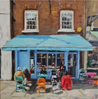 'Boulangerie Bon Matin', Oil on board, 20cm x 20cm