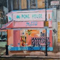 'The Poke House', Oil on board, 20cm x 20cm