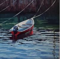 'Still Waters', Oil on board, 20cm x 20cm. Available from The Waterside Gallery - see link on home page