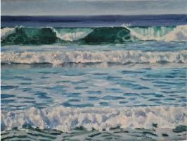 'Whitecaps', Oil on canvas, 30cm x 40cm, Available from the Waterside Gallery - see link on home page