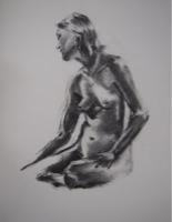 'Reclining' Charcoal 28 x 38