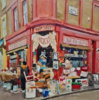 'Alice's on Portobello Road', Image size 20cm x 20cm, mounted 35cm x 34cm  