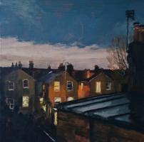 'Evening Light', Image size 20cm x 20cm, mounted 35cm x 34cm 